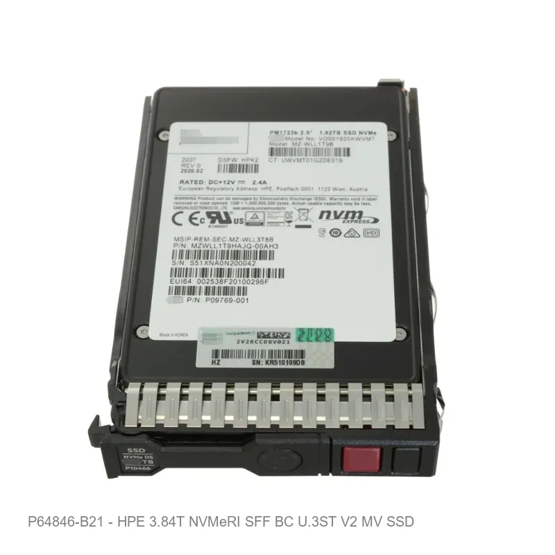 HPE 3.84T NVMeRI SFF BC U.3ST V2 MV SSD